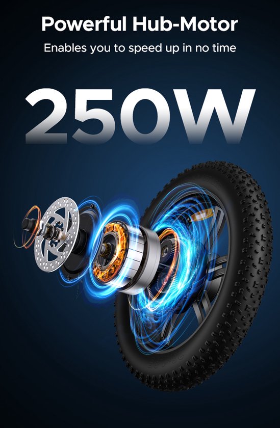 ULZOMO Dolphin Vouwbare Elektrische Fiets 20 inch, Voorvering 250W 25km/h, 36V 18.2Ah Accu, Mechanische schijfremmen, Stadsfiets voor woon‑werkverkeer, E-bike, Groen — afbeelding 5