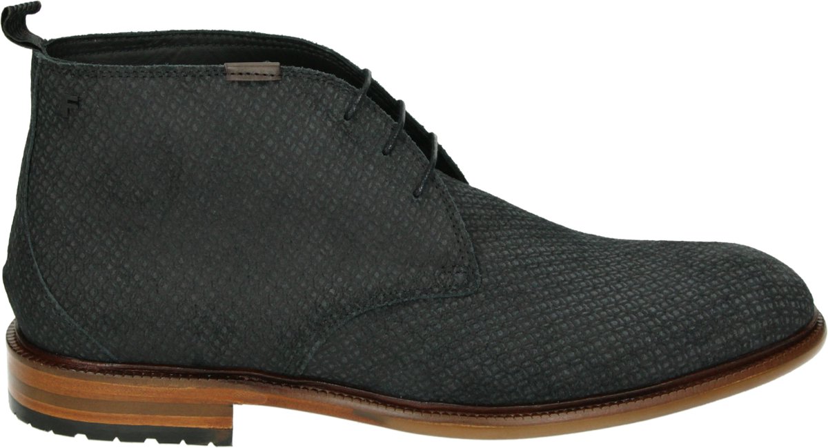 Floris van Bommel - DE NORMER 01.20 - Vrije tijd half-hoogHeren veterschoenHeren sneakers - Kleur: Zwart - Maat: 38