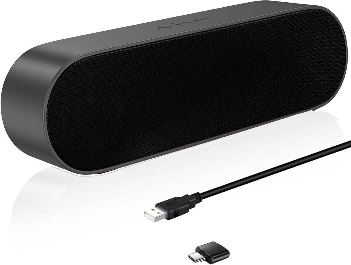 USB Luidspreker Soundbar - Mini Soundbar - Muziek Luisteren - Ruimtebesparend Ontwerp - 36 x 22 x 63 cm - Grijs