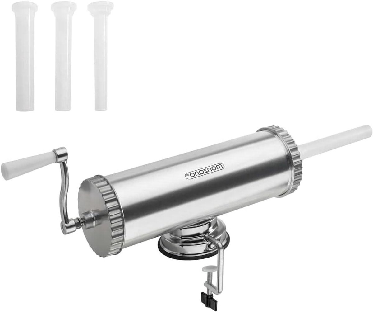 Worstenvuller - Worstenmaker - Zelf worst maken - Met tafelklem - 25 kg capaciteit - Zilver