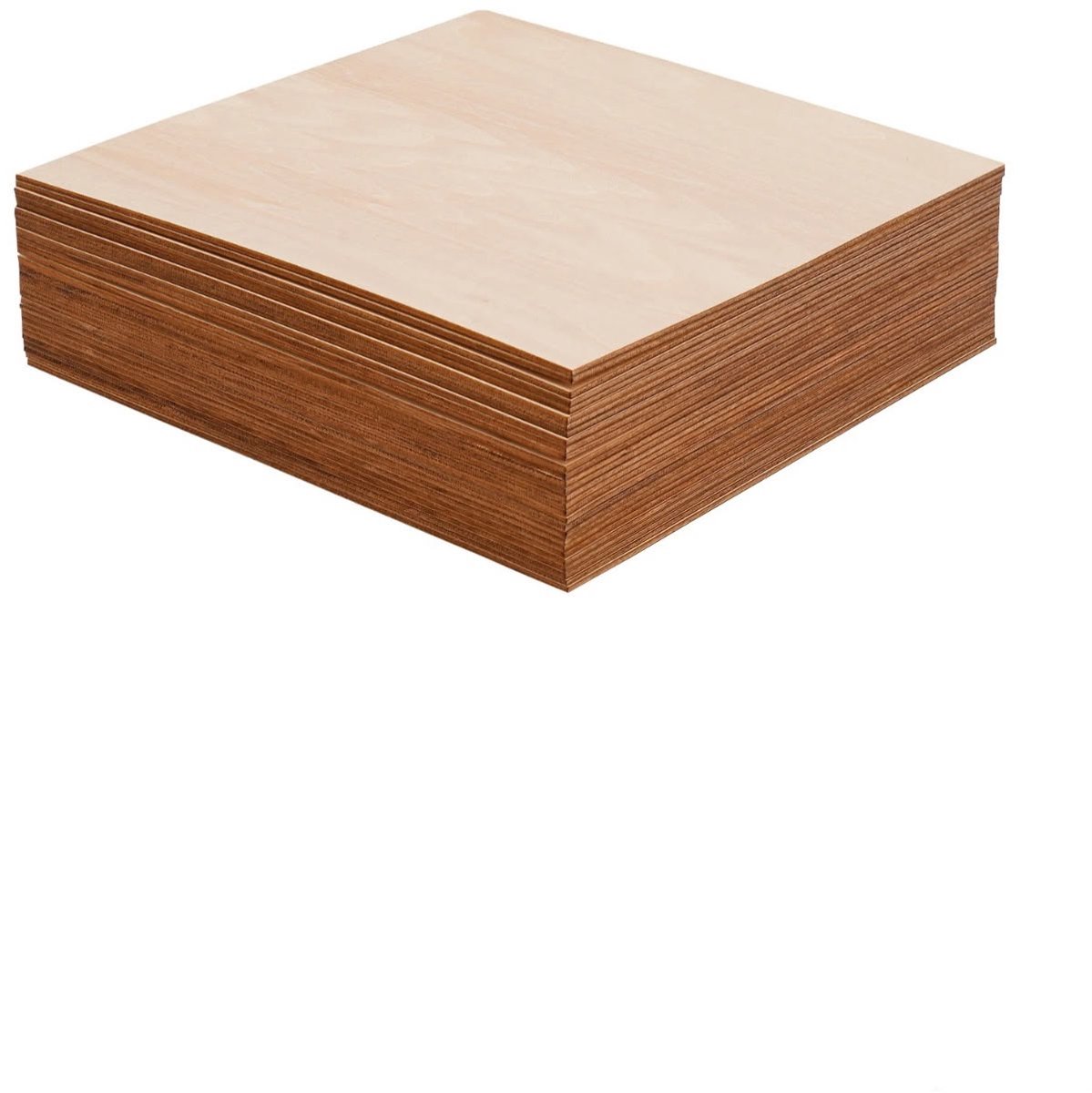 Atlasyx houten panelen - Multiplex plaat - Modelbouw hout - Hout plaat - Laser hout - 3 mm dik - 40 x 40 cm - Natuurlijke houtkleur