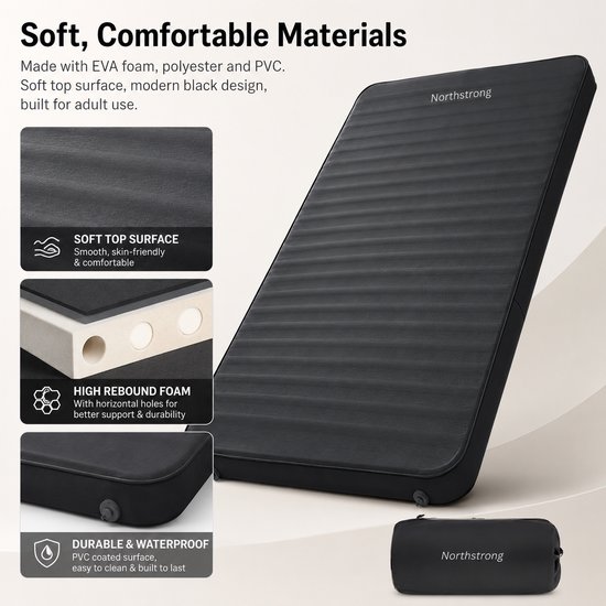 Northstrong - 2 persoons - automatisch opblaasbare super comfortabele matras - extra lang, breed en dik - 200 x 132 x 10 van Northstrong — afbeelding 4