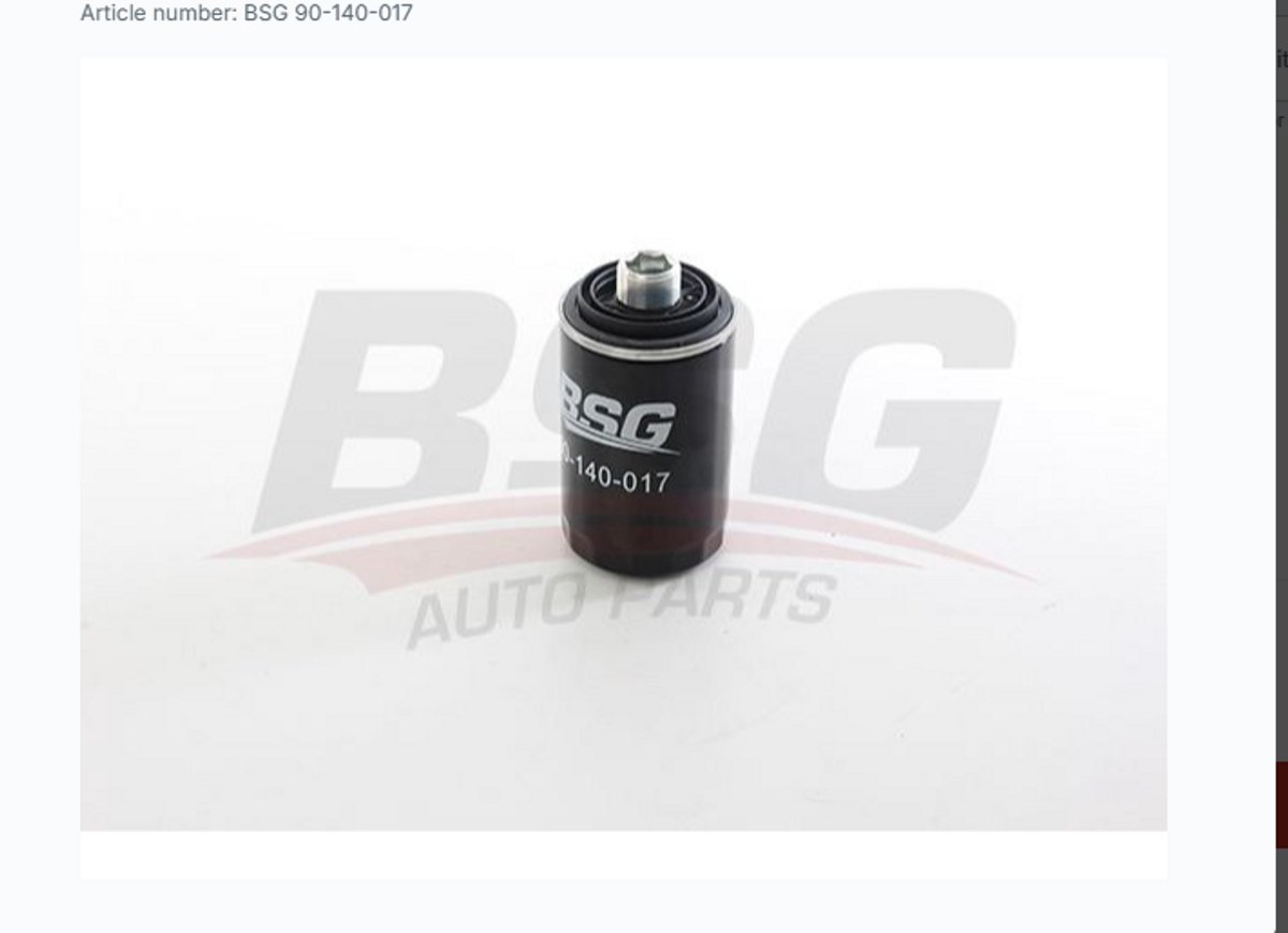 BSG Oliefilter 90-140-017 voor VW Golf 6 Golf 5 GTI Passat CC Tiguan Scirocco Eos Audi A3 A4 A5 Q3 Q5 Seat Leon Altea Skoda Octavia Superb 1.8 TFSI 2.0 TFSI | OEM 04C129620A, 06H115403, 06H115561