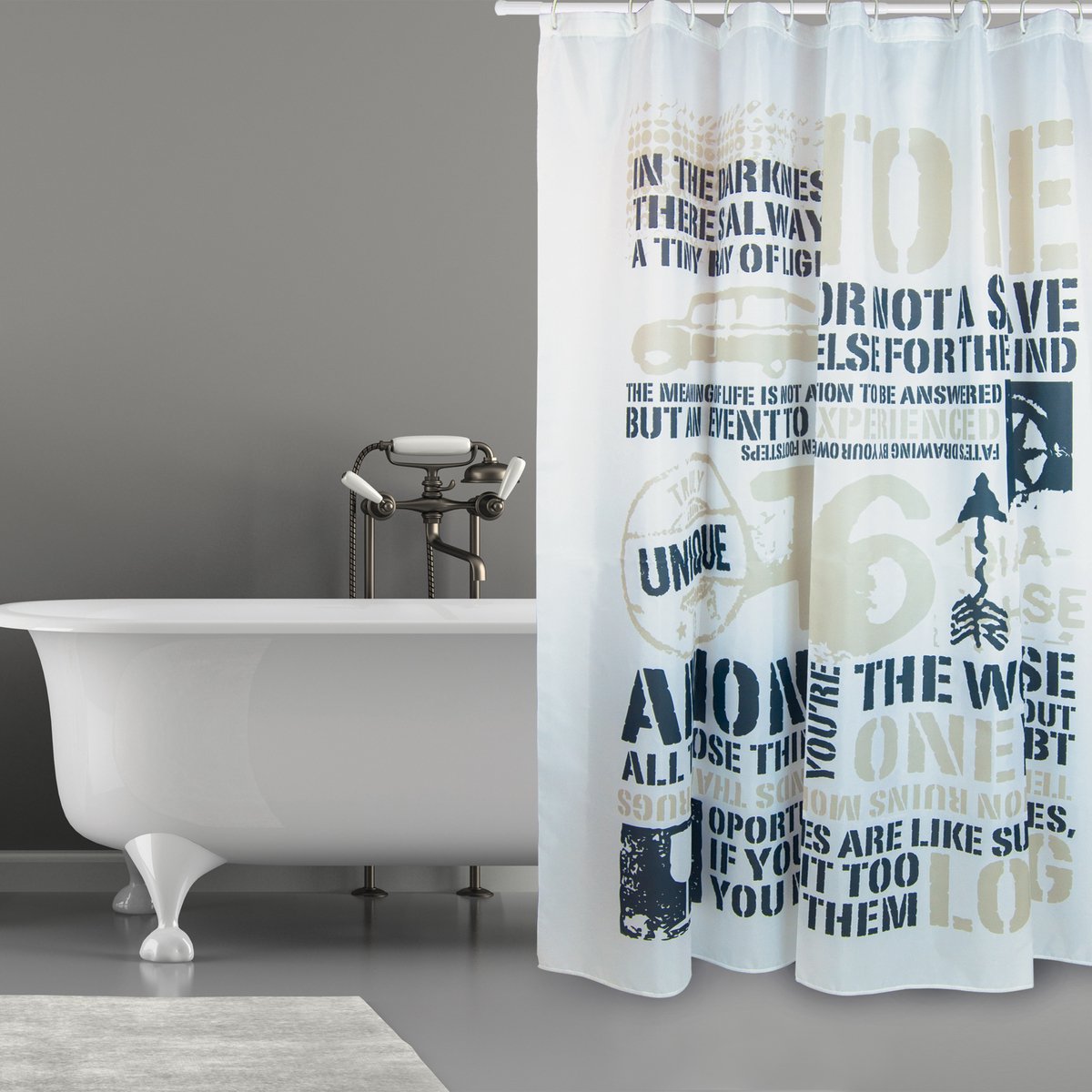 MSV Douchegordijn - Waterdicht en Antibacterieel Douchegordijn van 100% Polyester - Schimmelwerend met Oeko-Tex Certificering