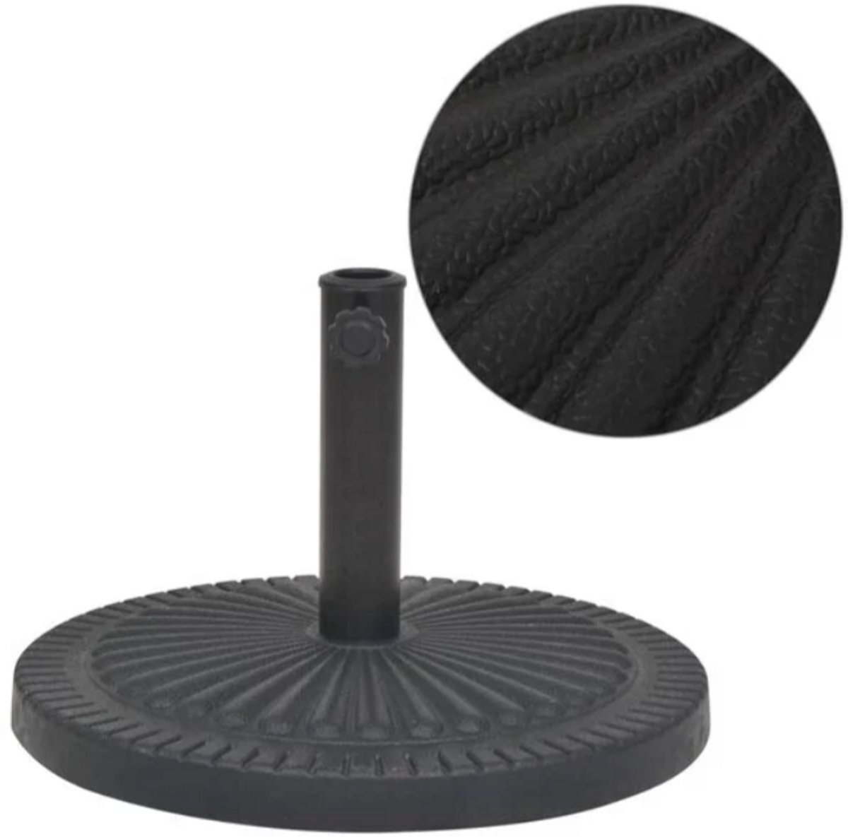 Parasolvoet rond 14 kg hars zwart