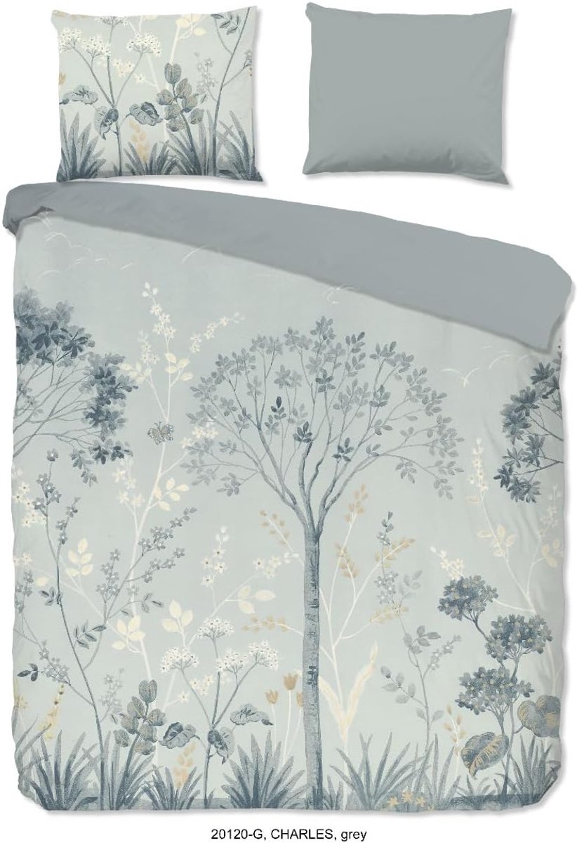 Dekbedovertrek Katoen Renforcé Charles - grey 240x200/220cm