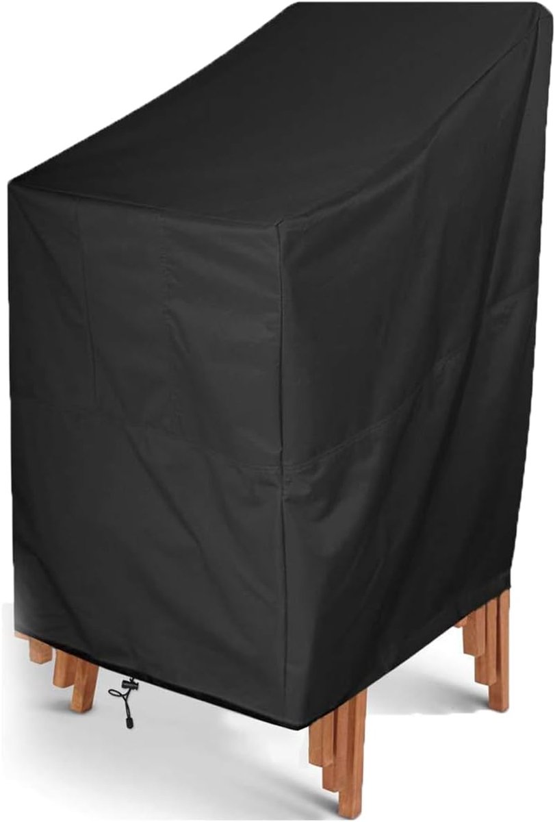 stapelbaar, beschermhoes voor tuinstoel, buiten, 210D, waterdicht, uv-bescherming, koudebestendig (enkele stoel, 65 x 65 x 80/120 cm)