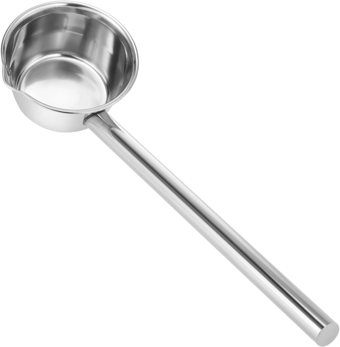 Roestvrijstalen scheplepel met lange handgreep 44 cm waterlepel voor keuken en tuin ergonomische soeplepel voor serveren en gieten