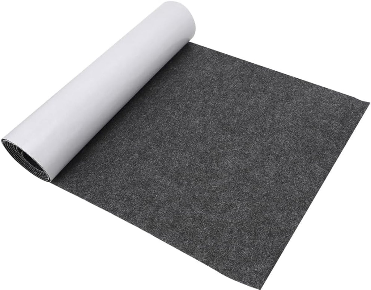 Vilt, zelfklevend, grijs, 30 x 150 cm, plakvilt, zelfklevend, bekledingsstof van vilt, interieurbekleding, knutselvilt voor doe-het-zelf Box Liner