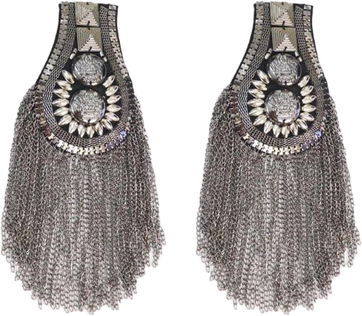 2 Stukken Epaulet met Kwastjesketting, Uniseks Epauletten met Franjes, Punk Epauletten, Voor Kostuumfeesten, Toneelvoorstellingen, Uniformdecoratie