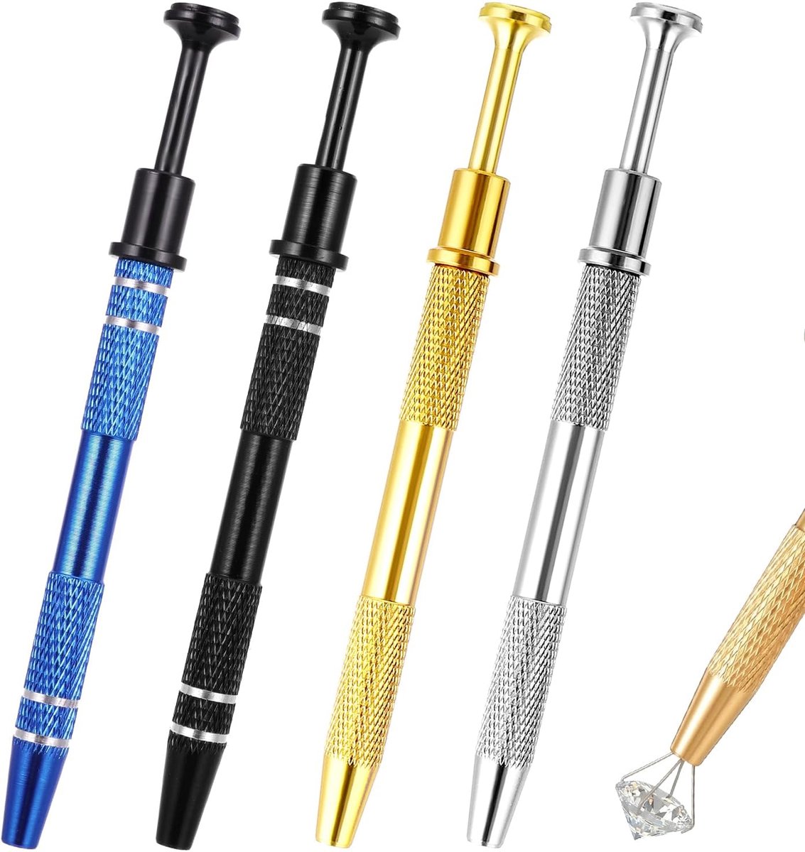 4 Stuks Piercing Grabber Tool Rvs Piercing Gereedschap Voor Veranderen Sieraden Pick-up Tool 4 Klauw Sprinkle Sieraden Bal Schroef Voor Sieraden Nagels Craft Cake Sprinkles DIY Reparatie Kleine