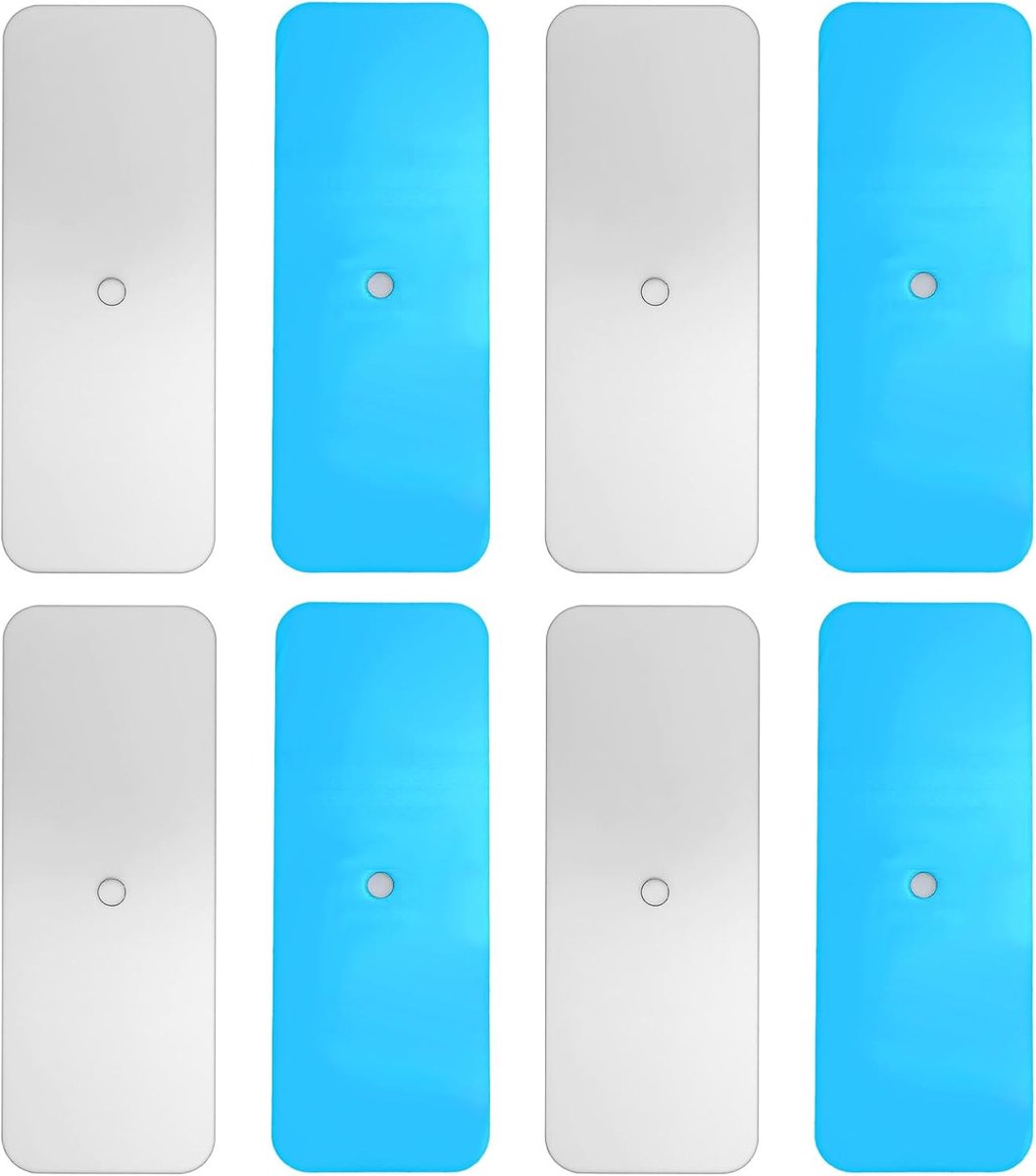 8-pack metalen strips voor magneten onder kastverlichting, vervangende metalen zelfklevende achterplaat voor magneten 7,5x2,8 cm