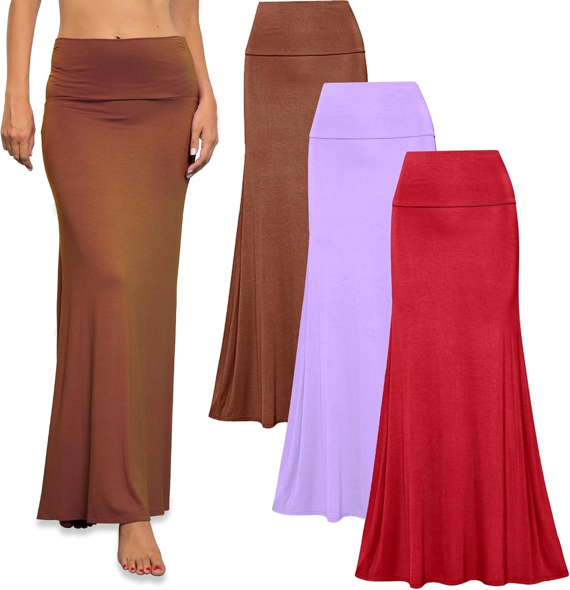 to Live Klassisch/Klassiker: dames Stijlvolle maxirok voor dames met hoge taille