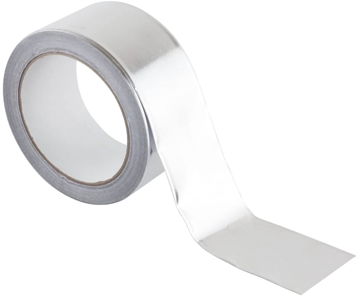 Aluminiumfolie tape, 48 mm (2") x 25 m, zelfklevende isolatietape voor isolatie, HVAC-reparatie, afdichtingskanalen en leidingen, 1 rol