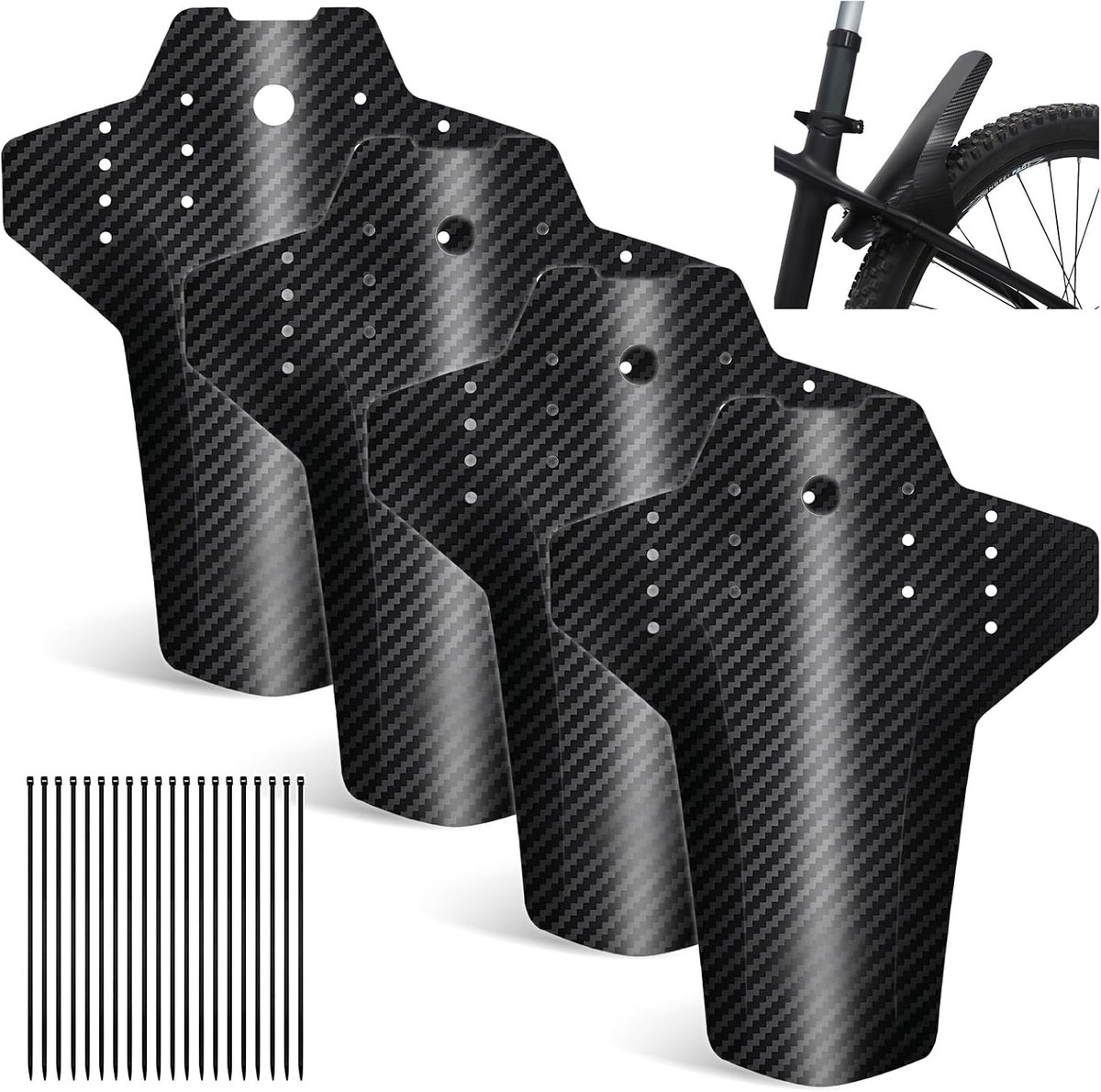 Spatbord voor fiets, 4 stuks, 20-29 inch, verstelbare spatbeschermingsset, universeel, spatborden mountainbike