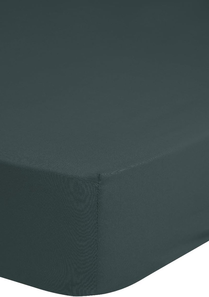 Morning Hoeslaken Jersey Katoen Stretch 30cm Hoge Hoek - dark green 180x220cm