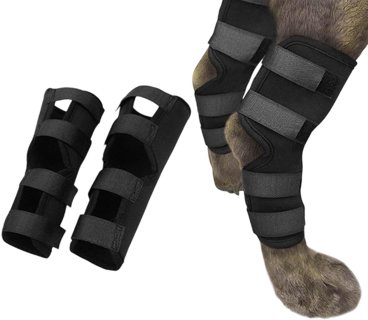 2 stuks gewrichtsbandage voor honden, gewrichtsbandage voor honden, steunbandage, anti-lek-bescherming voor achterpoten van de hond