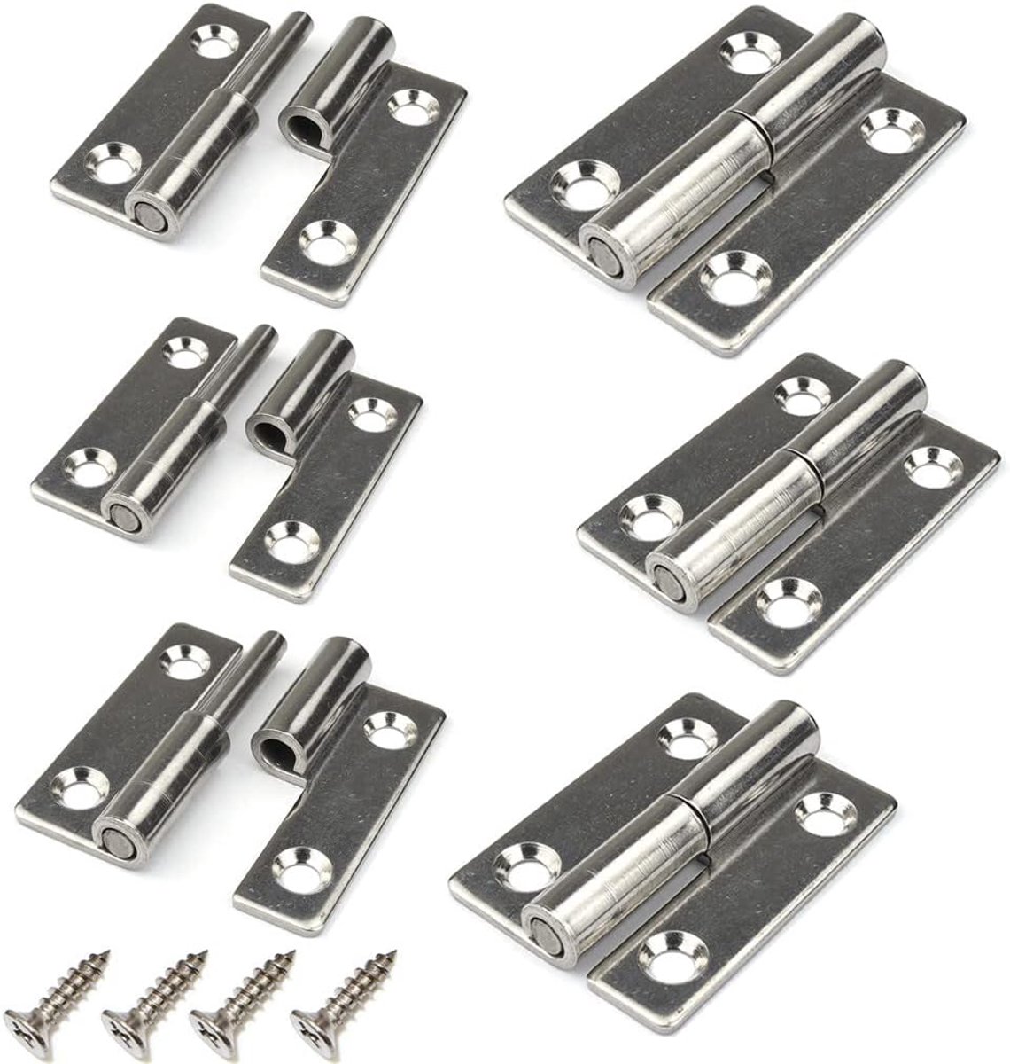Off Deur Scharnieren, Heavy Duty Venster Afneembare Scharnier 304 Rvs voor Interne Externe Deuren (1.5inch-6pcs, Linkshandig)