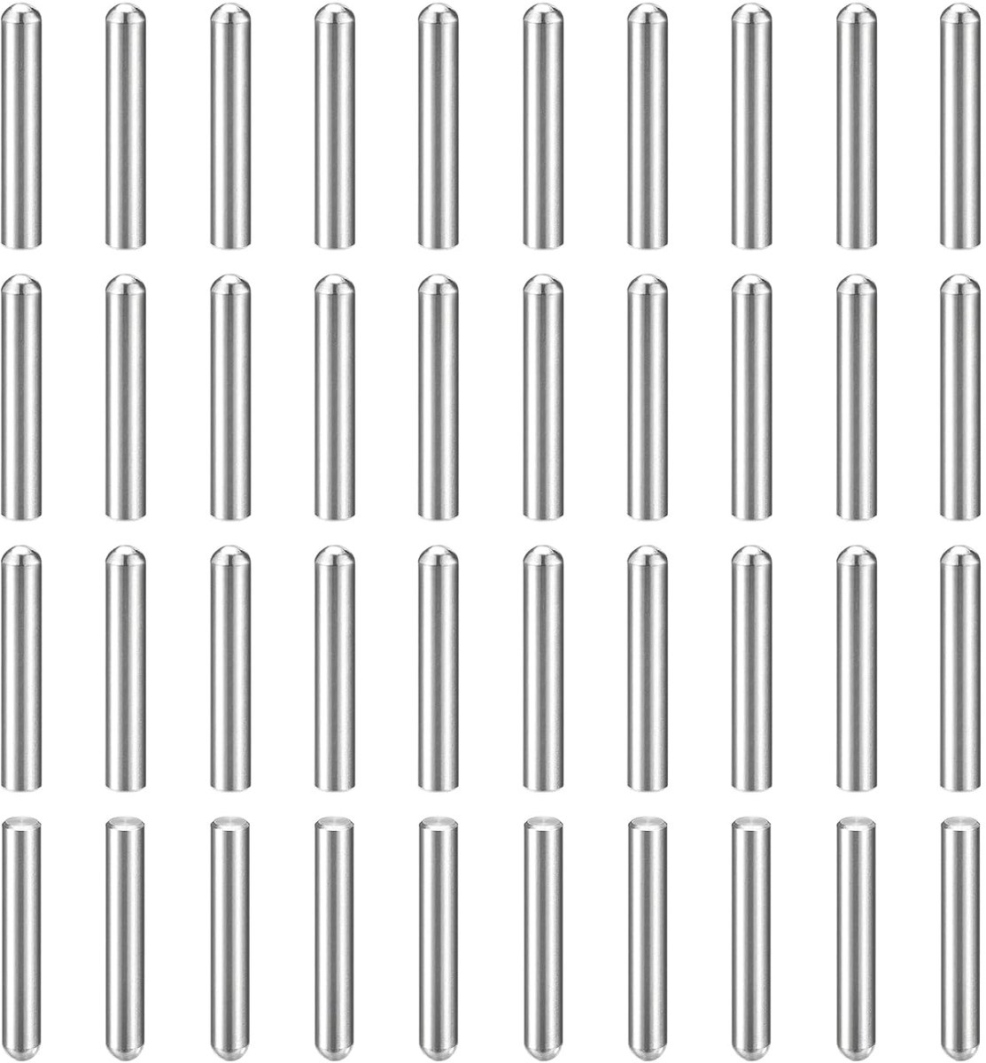 70 stuks cilinderstiften, 2,5 mm x 15 mm metalen pen, 304 roestvrij staal, cilindrische ronde kop, plugpennen paspen voor gereedschapsbouw, machinemontage en apparatuur