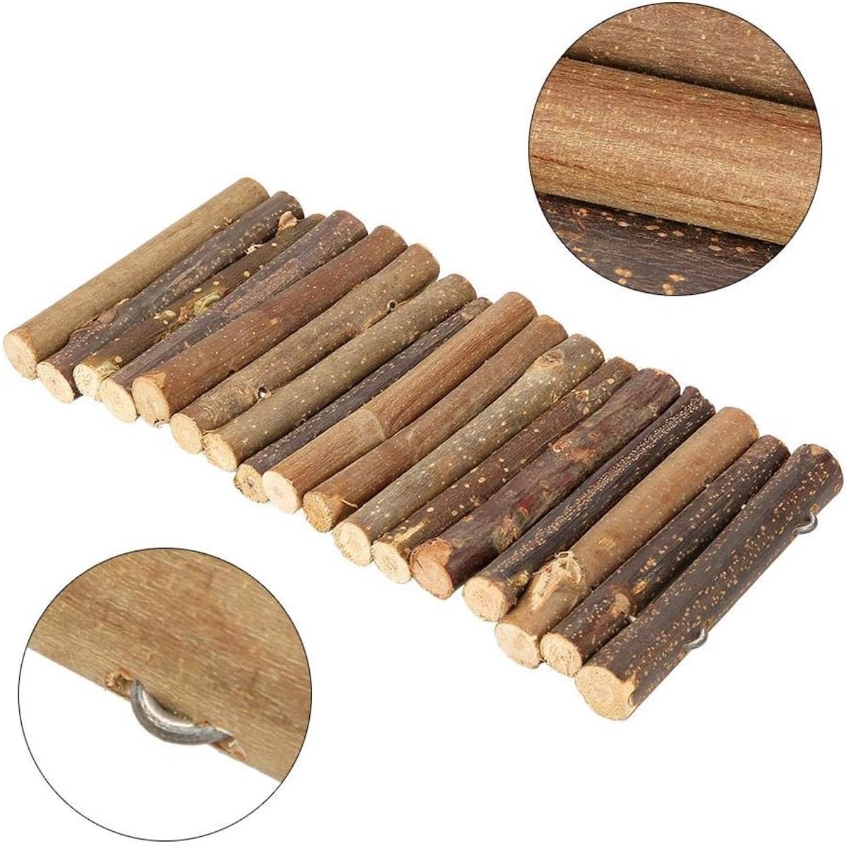 houten brug ophanging bocht ladder klein huisdier benodigdheden kooi habitat decor muis rat knaagdieren speelgoed (medium)