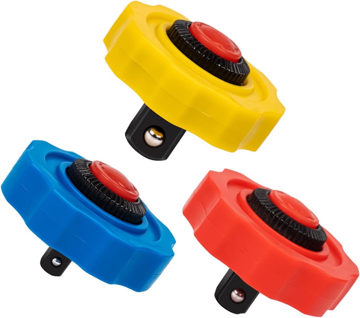 3 Stuks Mini Vinger Rachet Set Hendel Ratelsleutel 1/2", 3/8", 1/4" Carbon Staal Mini Duim Ratchet Dopsleutel voor Strakke Ruimte