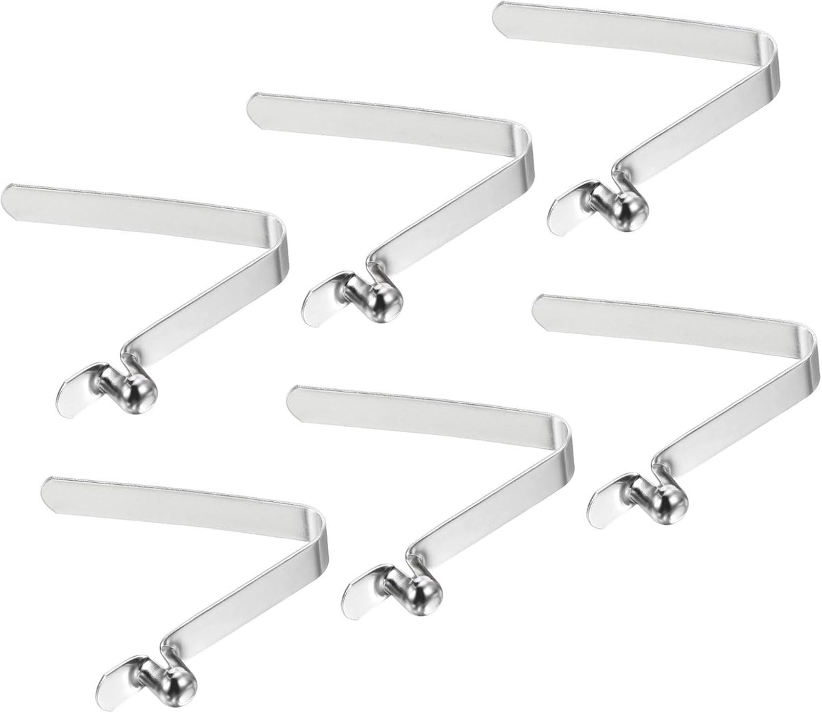 6,4 x 5 mm kajak peddelclips, set van 6 tentstokken van staal, V-vormige enkele pin drukknop-veerclips voor het vastzetten van buizen voor kamperen en kajakken