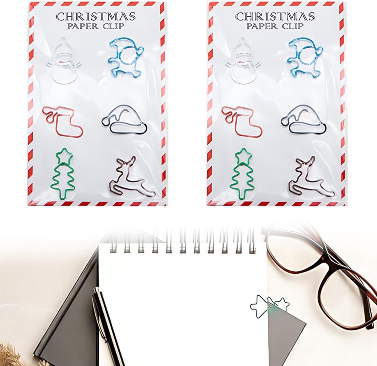 Clips, paperclips, paperclips, paperclips set, gepersonaliseerde paperclips voor notitieboeken, kalender, memoboek, poster, cadeaus voor kerstdecoratie