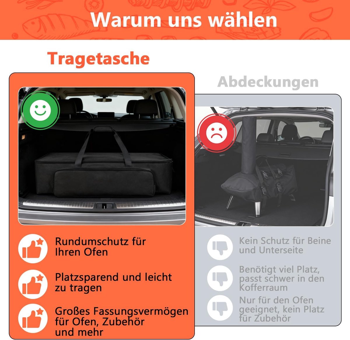 draagtas compatibel met Ooni Karu 12 & Karu 2, draagtas voor pizzaoven, accessoires, outdoor transporttas met schoorsteenzakken, waterafstotend, robuust, alleen tas – foto 7