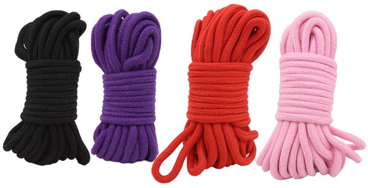 4 Pcs Multicolor Zachte Gedraaide Katoenen Touw 32 Voeten Duurzaam Lange Katoenen Touw,8mm Diameter Touw Sterke Gevlochten Koord Touwen