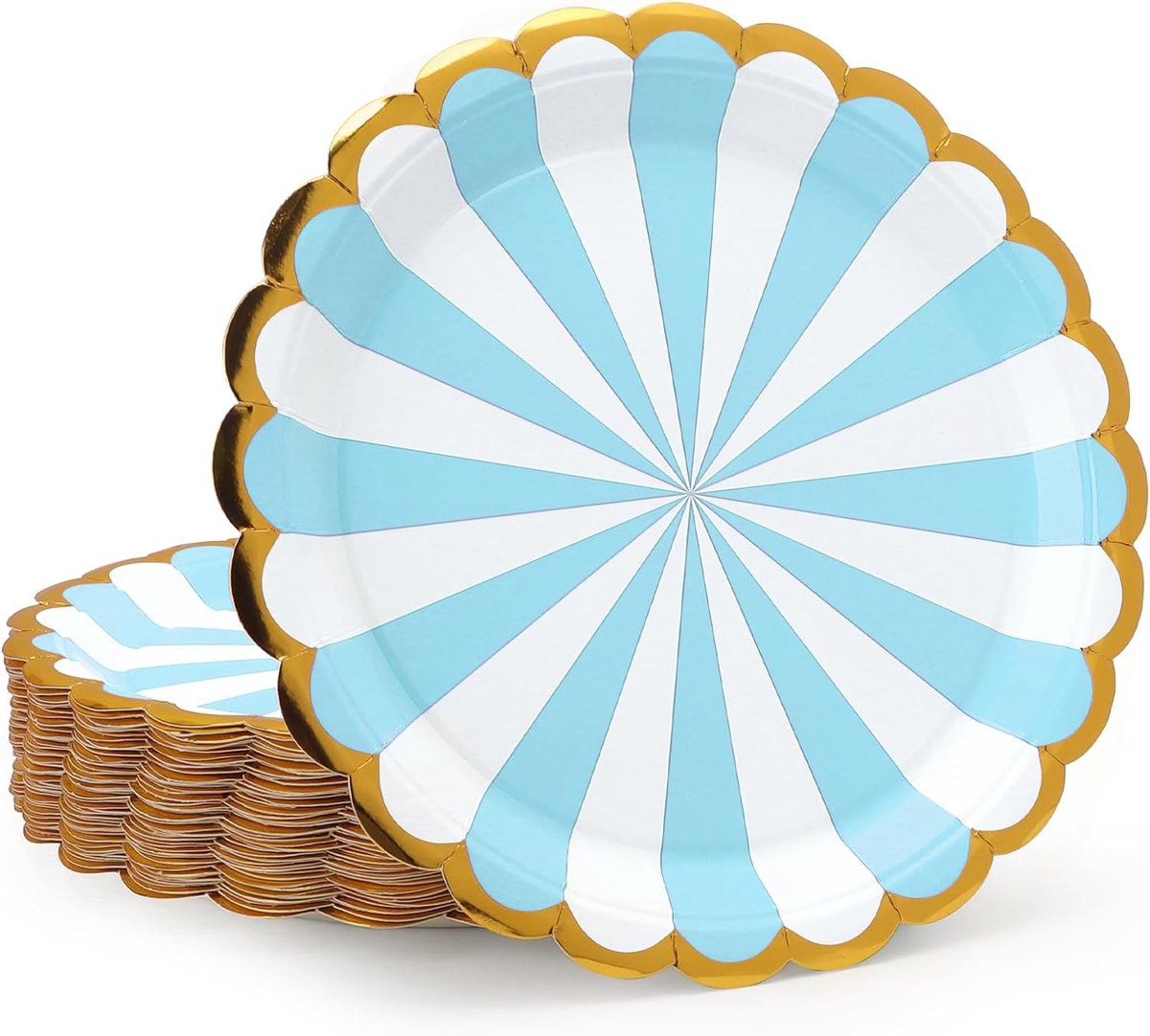 Borden 22,86 cm blauw diner en dessert, wegwerpservies set voor feestbenodigdheden voor afstuderen, vakantie, bruiloft, verjaardag, feest, baby