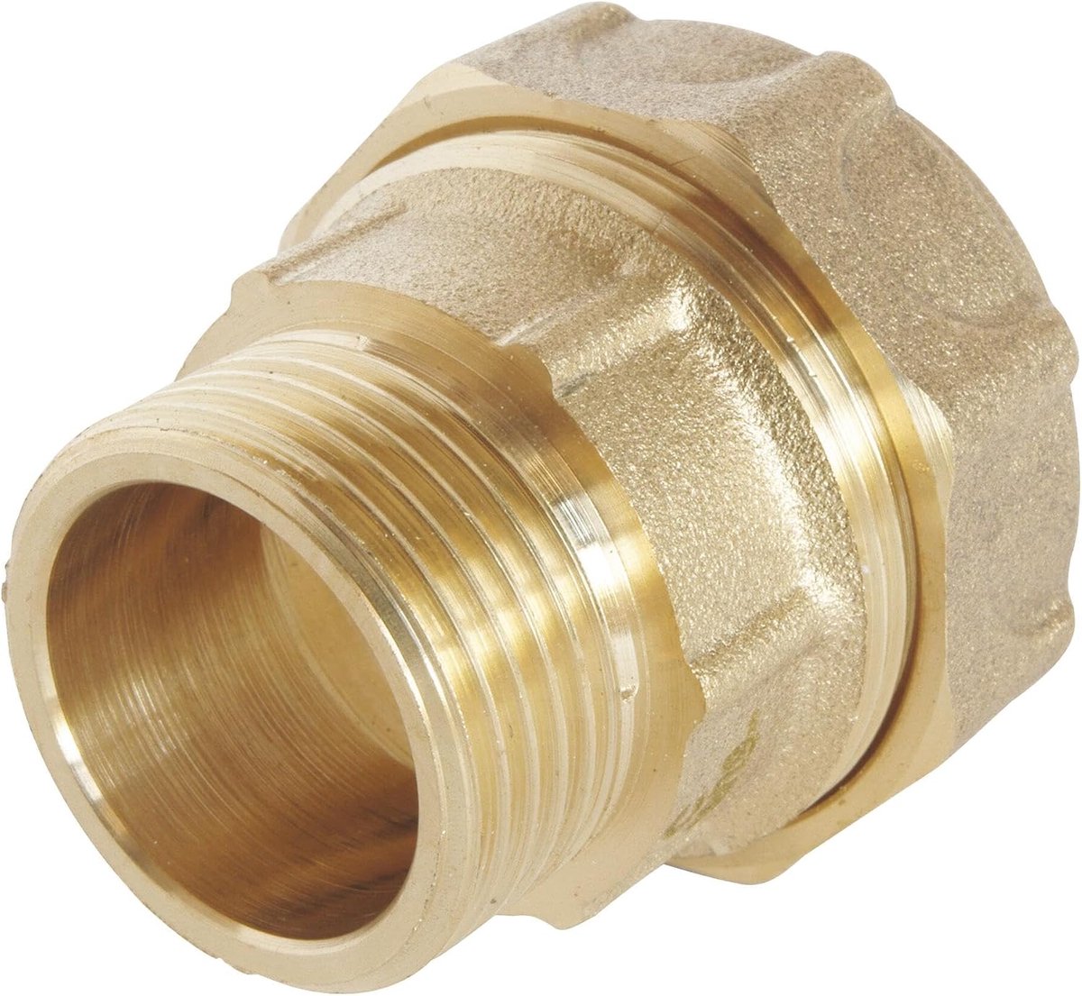 for You 836-32-26 verbindingsstuk, recht, mannelijk, messing, voor PE-buizen D32-M26/34, buitendraad, grijs