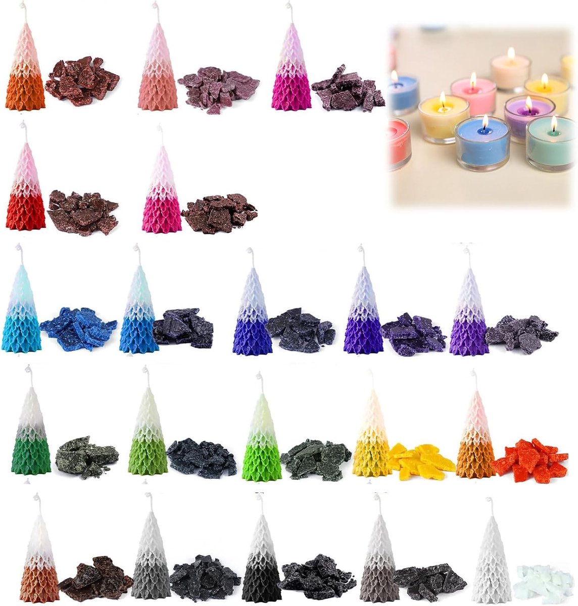 Kleurstoffen voor kaarsen, 20 kleuren voor was, kleur voor kaarsen, kleur voor het maken van kaarsen, kaarskleur