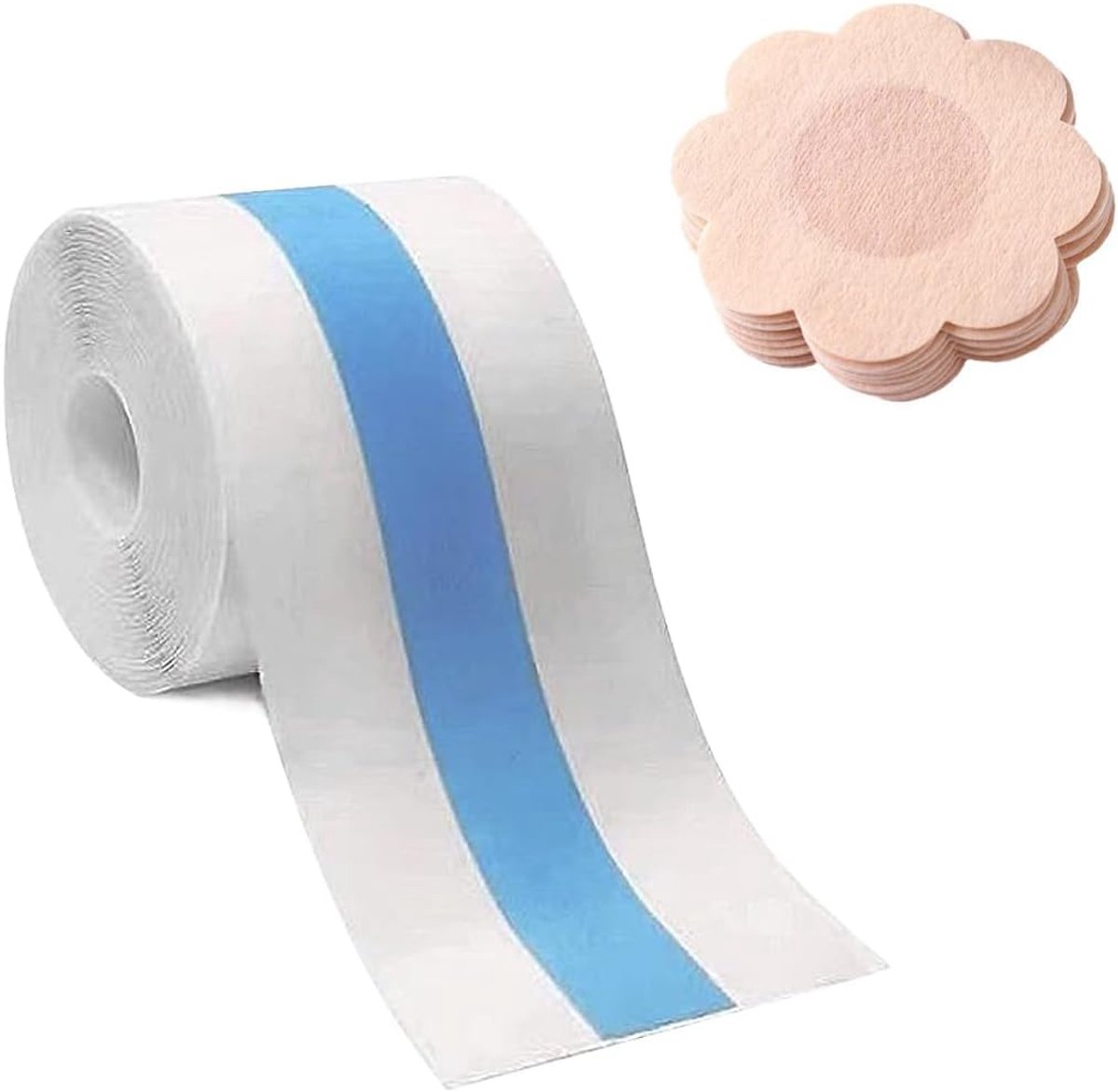 zelfklevende band voor schoudervrije jurken, V-hals, 5x5 cm, onzichtbaar, ideaal voor push-up, transparant