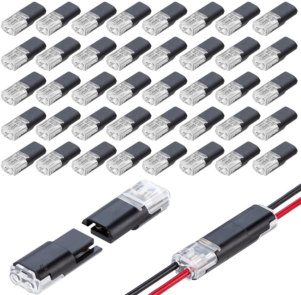 40 Stuks Autokabelverbinder, Autoconnectoren, Auto-Kabelverbinders, Waterdicht, 2-Polig voor Auto's en Vrachtwagens