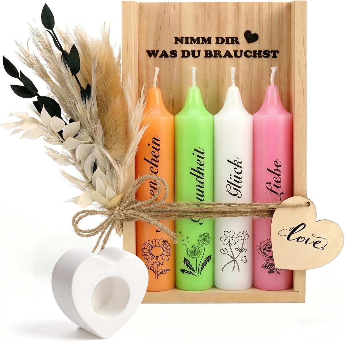 Geschenkdoos van kaarsen, cadeauset voor vrouwen, perfecte cadeaus voor vrouwen, 4 stuks kaarscadeaus voor vrouwen en mannen, natuurlijke sojakaarsen voor thuis