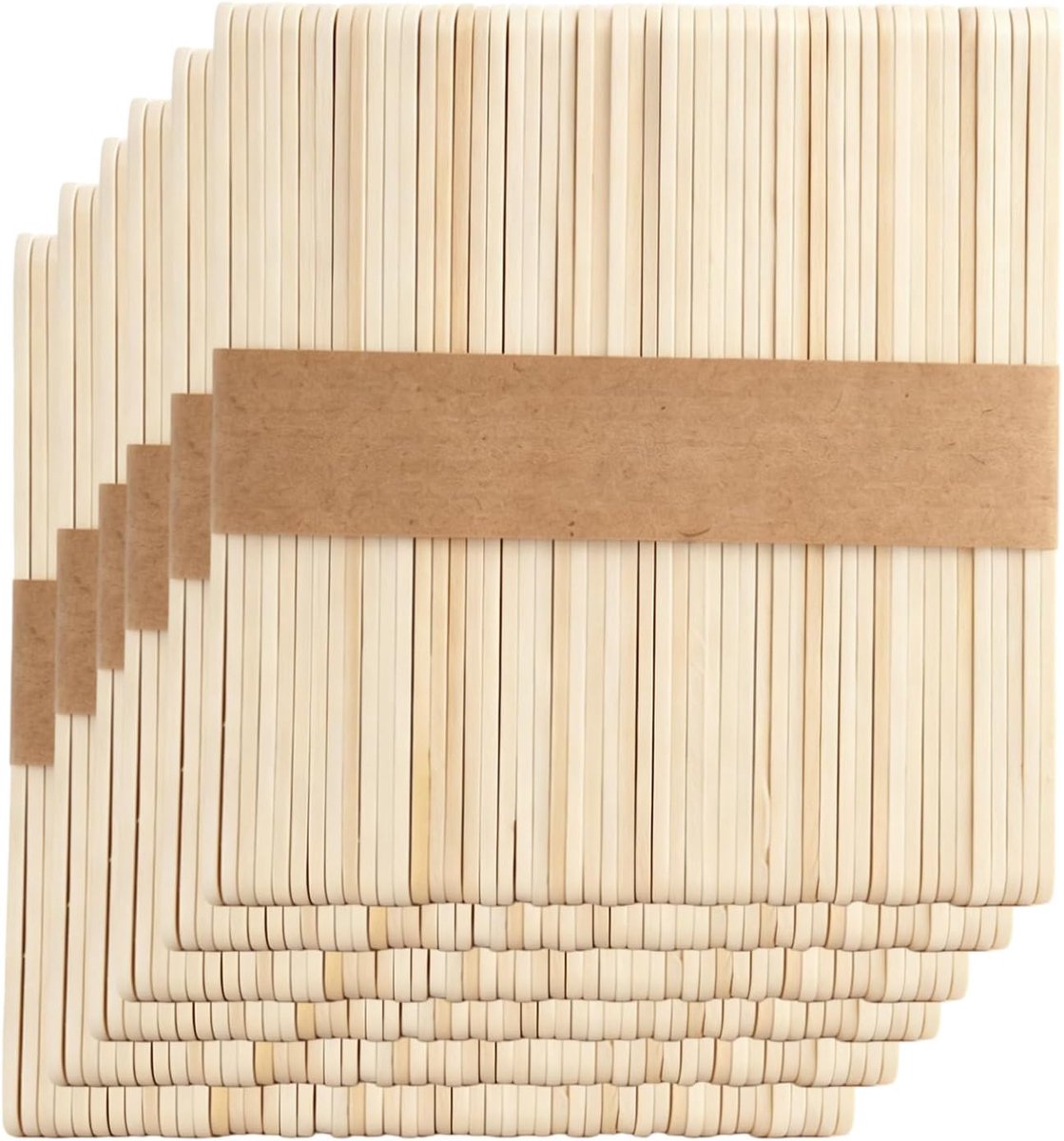 300 stuks ijsstokjes van hout, 114 x 10 x 2 mm, houten spatels, voor doe-het-zelf handwerk, kindercreaties, ijsmaken thuis en educatieve projecten