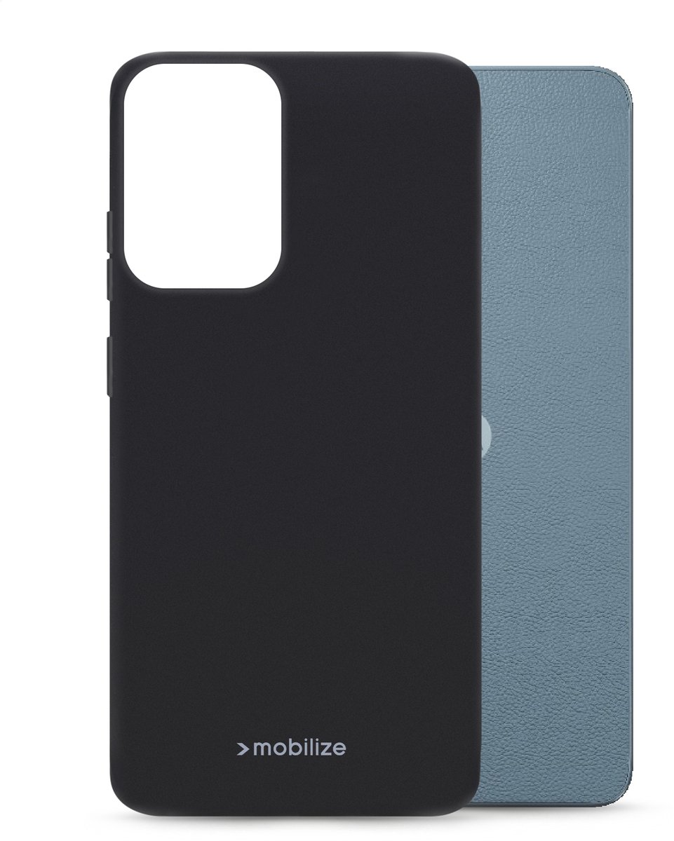 Mobilize Hoesje geschikt voor Motorola Moto E15 Telefoonhoesje Flexibel TPU | Mobilize Rubber Gelly Backcover | Moto E15 Case | Back Cover - Zwart