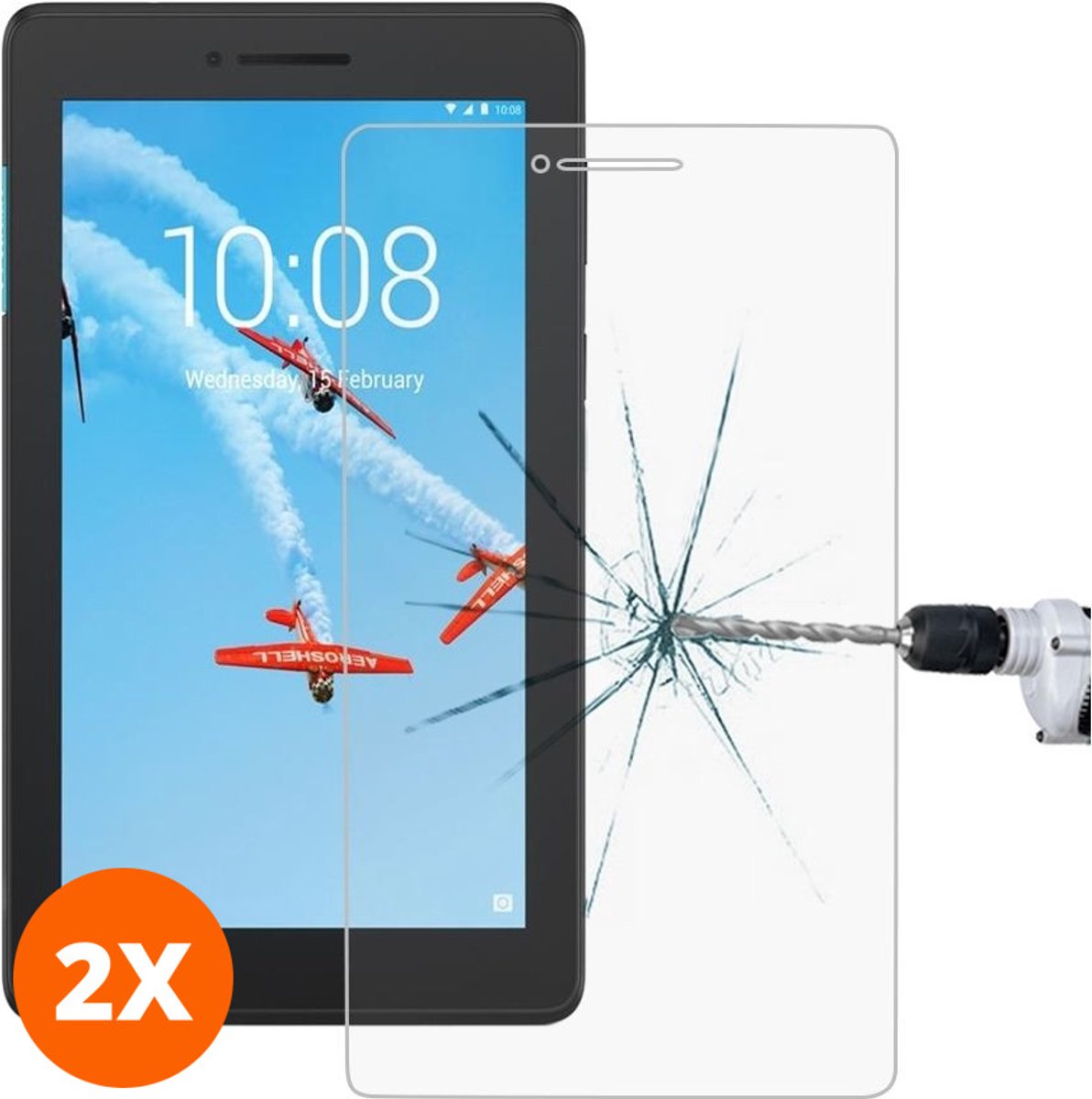 Mobigear Screenprotector geschikt voor Lenovo Tab E7 Glazen | Mobigear Screenprotector - Case Friendly (2-Pack)