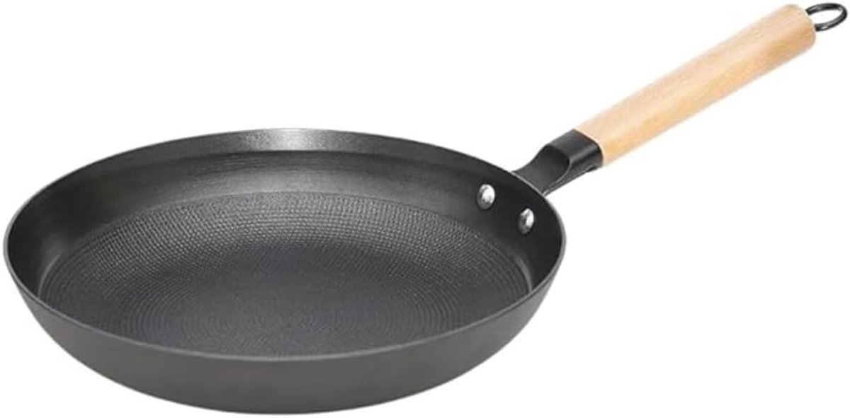 Gietijzeren Koekenpan - Koekenpan met Antiaanbaklaag - Gezond Koken - Honingraat Coating - 28 cm - Zwart