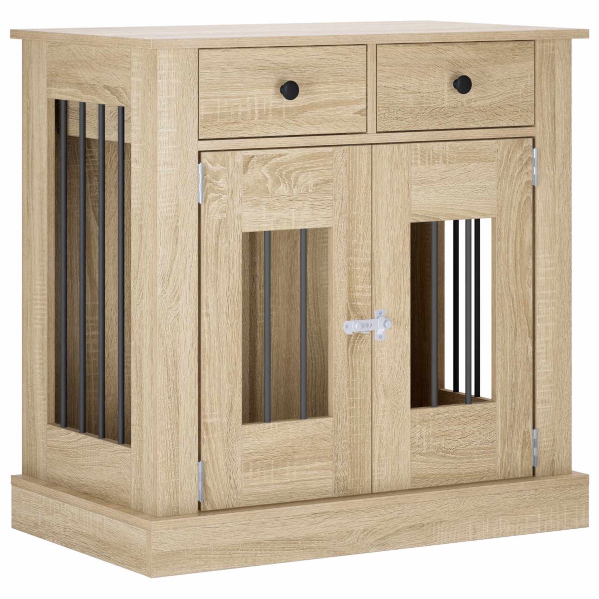 vidaXL - Hond - kennel - meubel - Sonoma - Eiken - 80 - x - 47,5 - x - 80 - cm - Bewerkt - hout