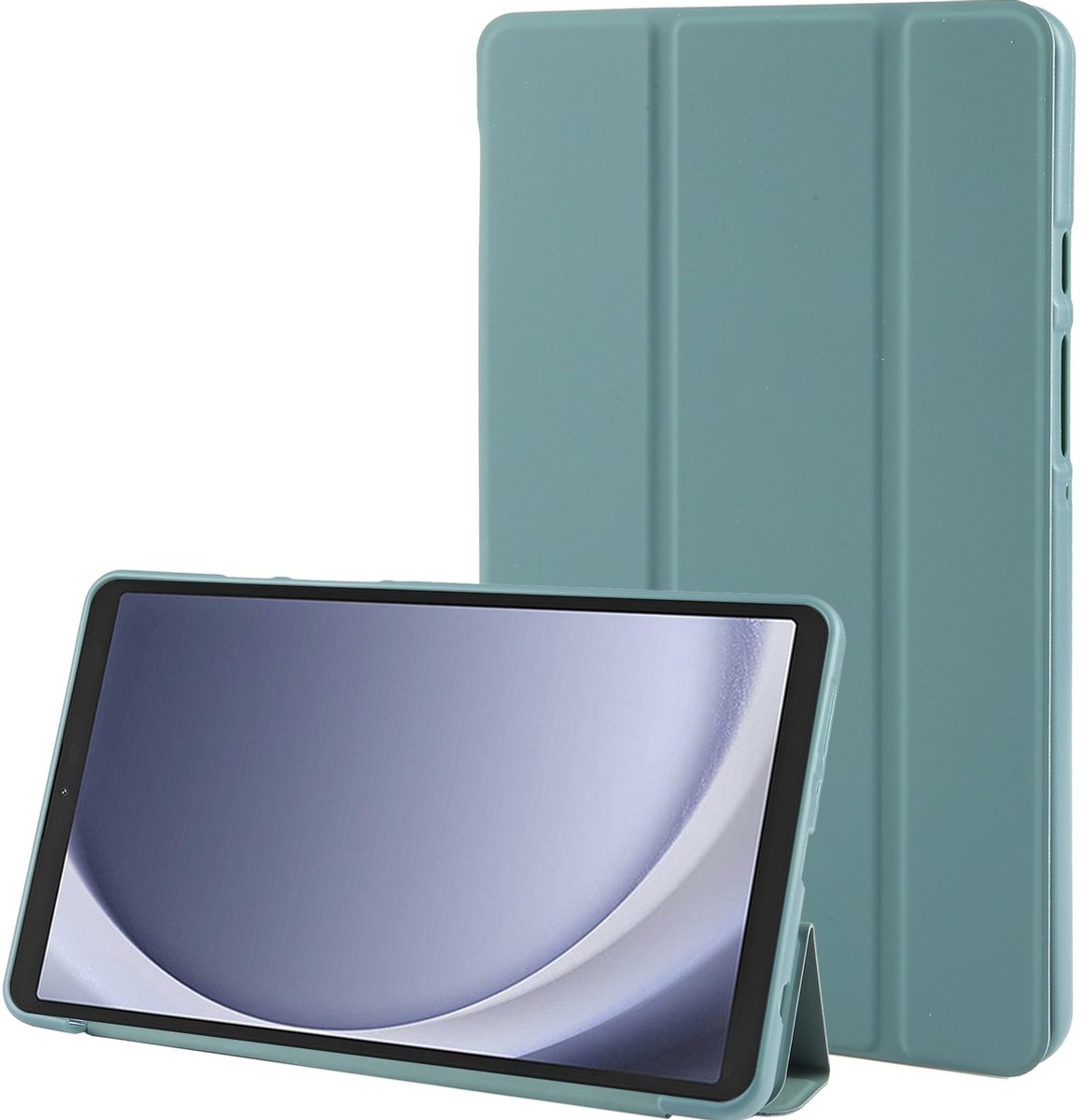 Mobigear Tablethoes geschikt voor Samsung Galaxy Tab A9 (2023) Hoes TPU,Kunstleer | Mobigear Tri-Fold Gel Bookcase - Groen