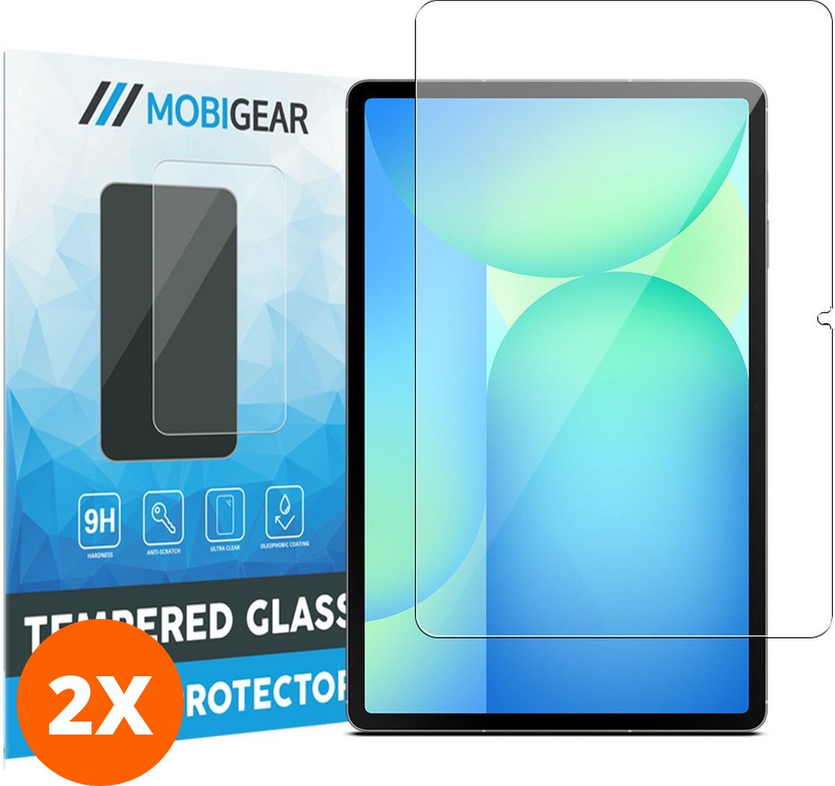 Mobigear Screenprotector geschikt voor Samsung Galaxy Tab S10 FE Plus Glazen | Mobigear Screenprotector - Case Friendly (2-Pack)