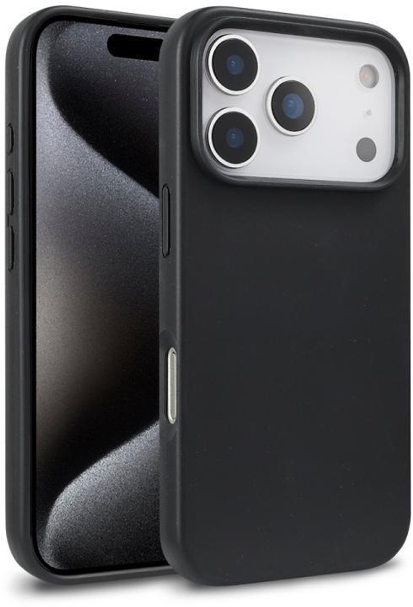 Mobigear Hoesje geschikt voor Apple iPhone 18 Pro Telefoonhoesje Eco Friendly | Mobigear Bio Backcover | iPhone 18 Pro Case | Back Cover - Zwart