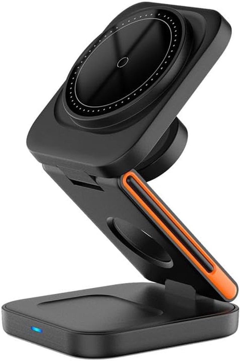 15W magnetische oplader 3-in-1 draadloze oplader geschikt voor iPhone 17/17 Air/17 Pro/17 Pro Max, 16/16 Plus/16 Pro/16 Pro Max, 15/14/13/12-serie en smartwatches - snellaadadapter - zwart