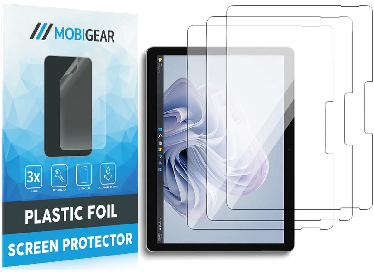 Mobigear Screenprotector geschikt voor Microsoft Surface Go 4 | Mobigear Screenprotector Folie - Case Friendly (3-Pack)