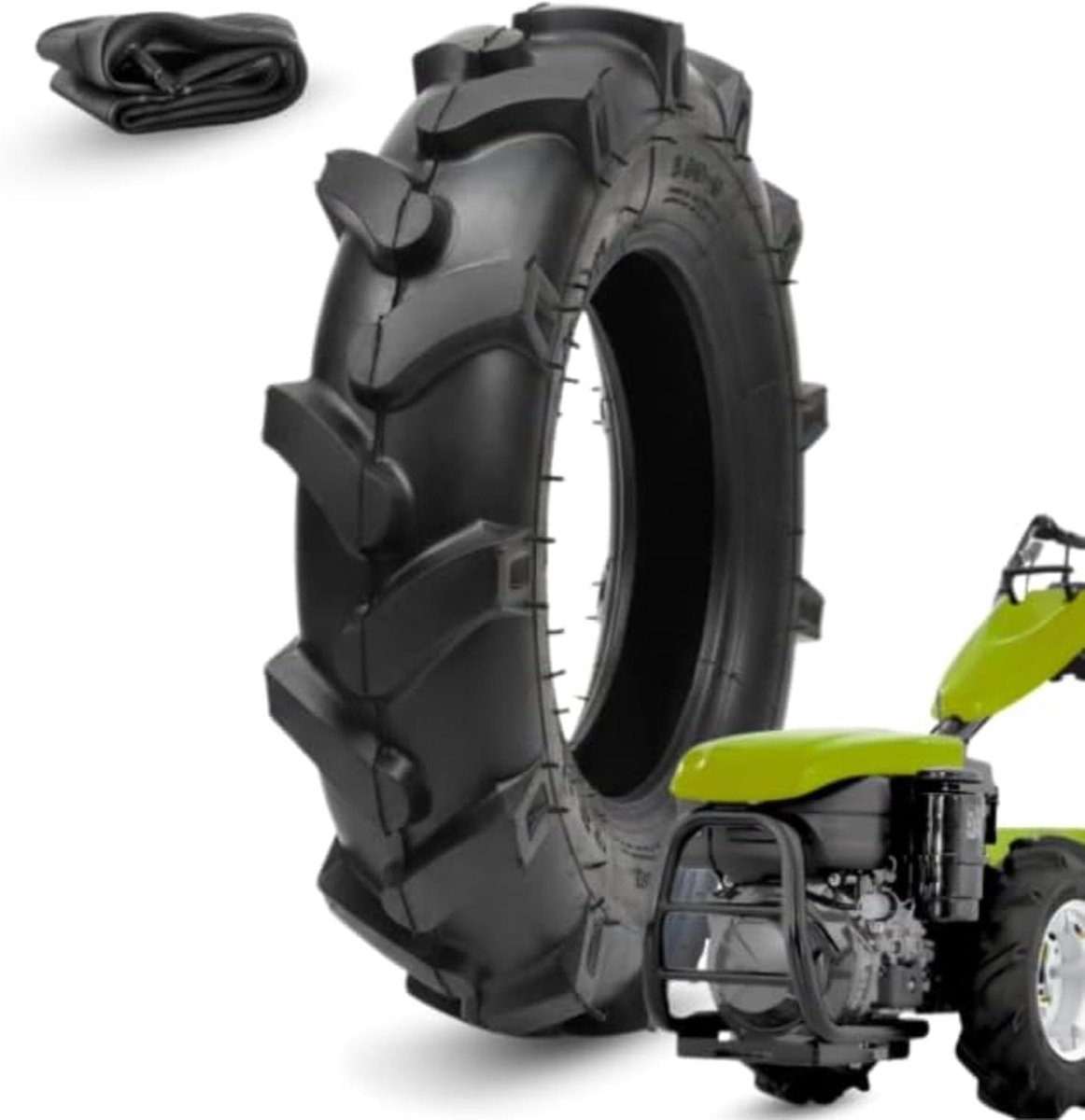 Ecovelo 1 band 3.50-8 4PR + slang, kit rubber TM versterkt voor motorhak, motorhak en grasmaaier - ShopVlot
