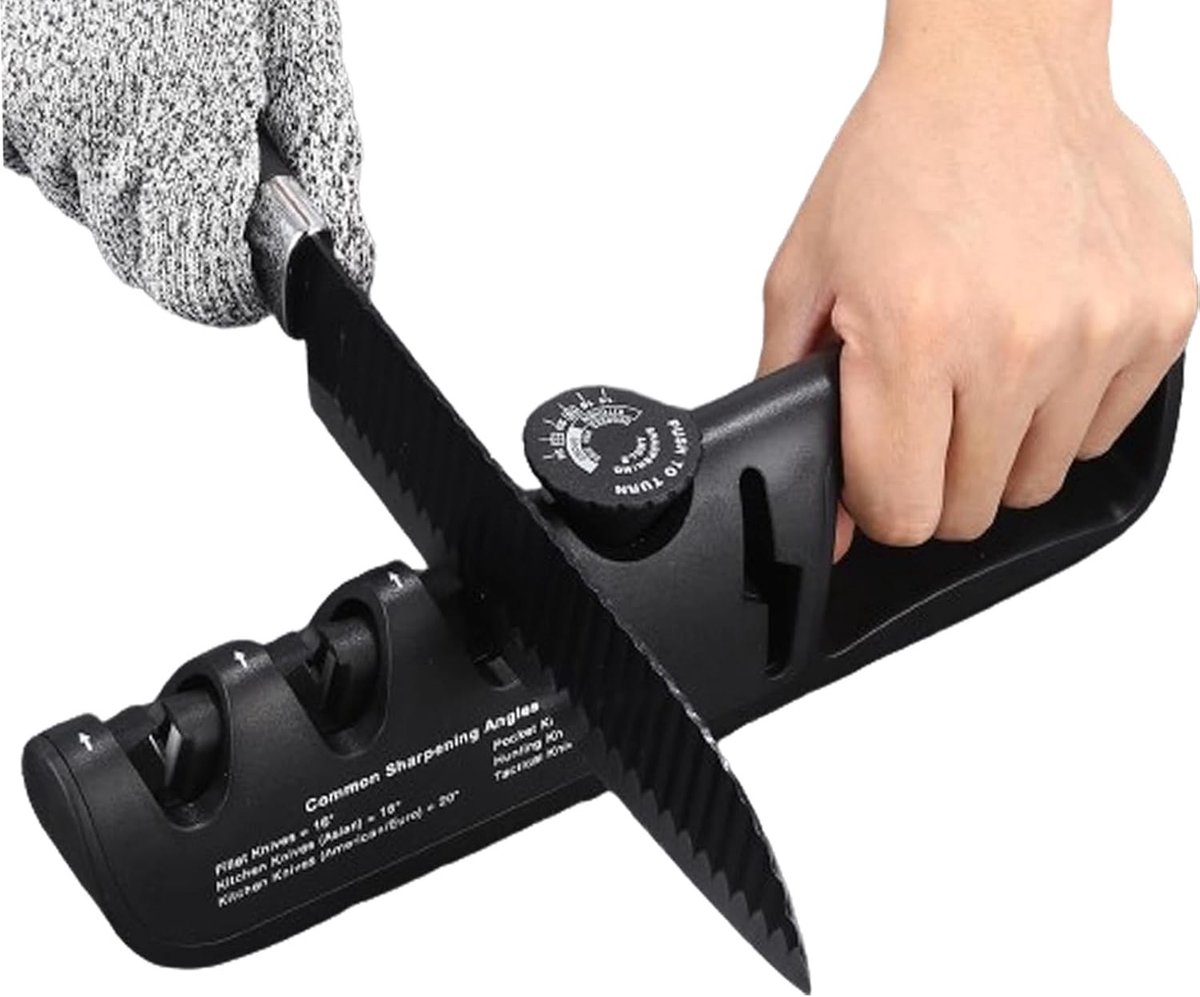 Messenslijper - Zwart - 28,5 cm - 4-in-1 Handmatige Slijper met Ergonomisch Design - Voor Keuken en Buiten