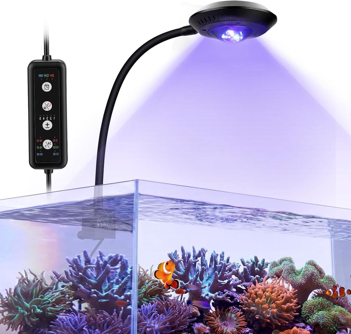 Aquarium Verlichting Zeewater - LED Aquariumlamp Koraal - Koraalgroei Bevorderen - Volledig Spectrum - 35 W - Zwart