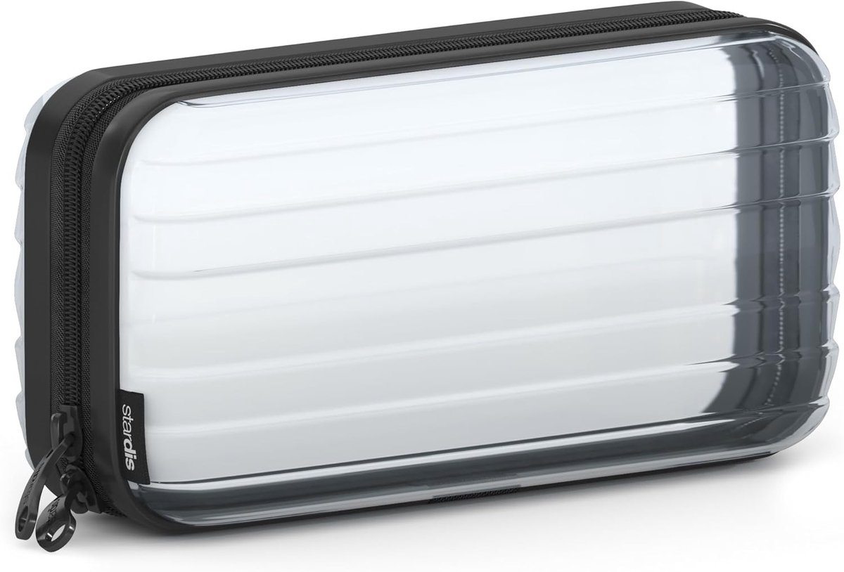 SnelShoppen - Harde schaal cosmetische tas toilettas hardcase voor dames, heren en kinderen - Waterdichte mini-koffer voor beautyproducten - Transpara