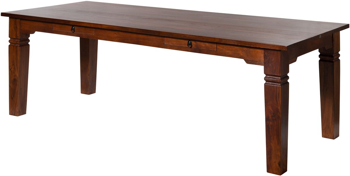 MASSIVMOEBEL24 .DE OXFORD #609 eettafel donkerbruin gelakt acacia 260x100x76 cm (BxTxH)